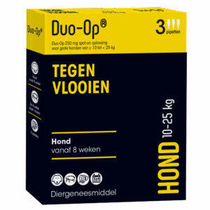 Duo-Op tegen vlooien, voor honden. Emax.nl