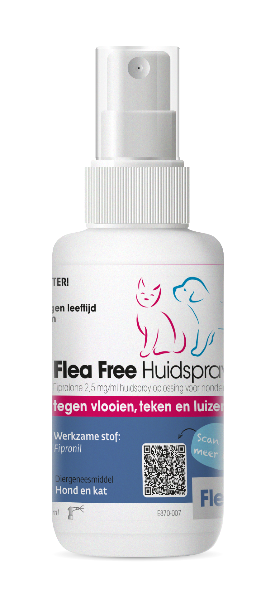 Flea Free Huidspray 100ml voor hond en kat - emax.nl