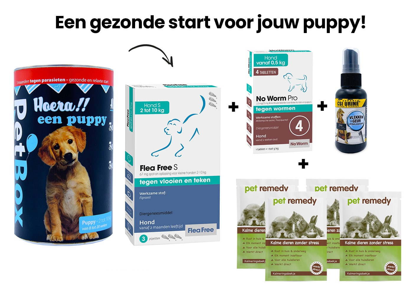 PetBox puppy, tegen vlooien, teken en wormen, van Emax