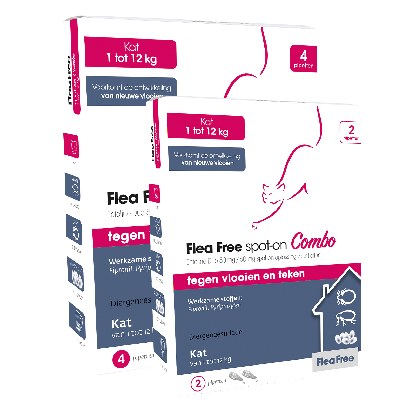 Flea Free spot-on Combo tegen vlooien en teken bij katten - Emax.nl