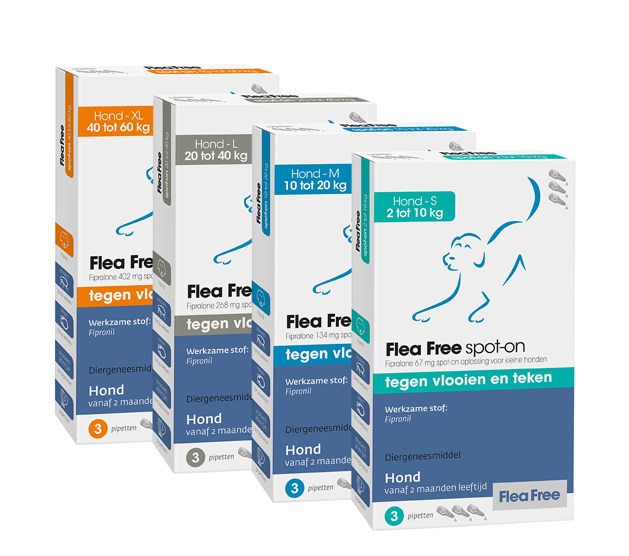 Flea Free spot-on hond 1 en 3 pipetten - Emax.nl