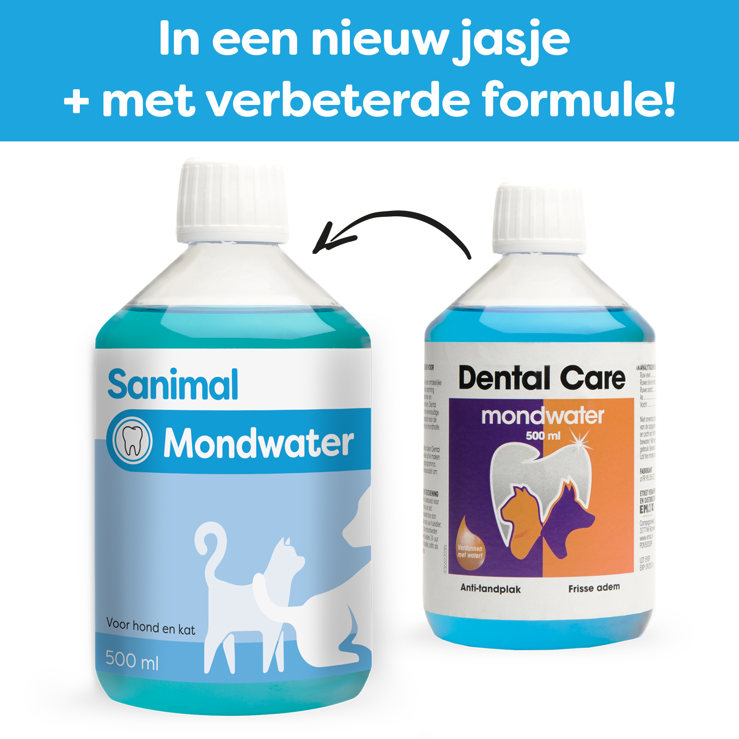 Sanimal Mondwater voor de mondverzorging van honden en katten - Emax.nl