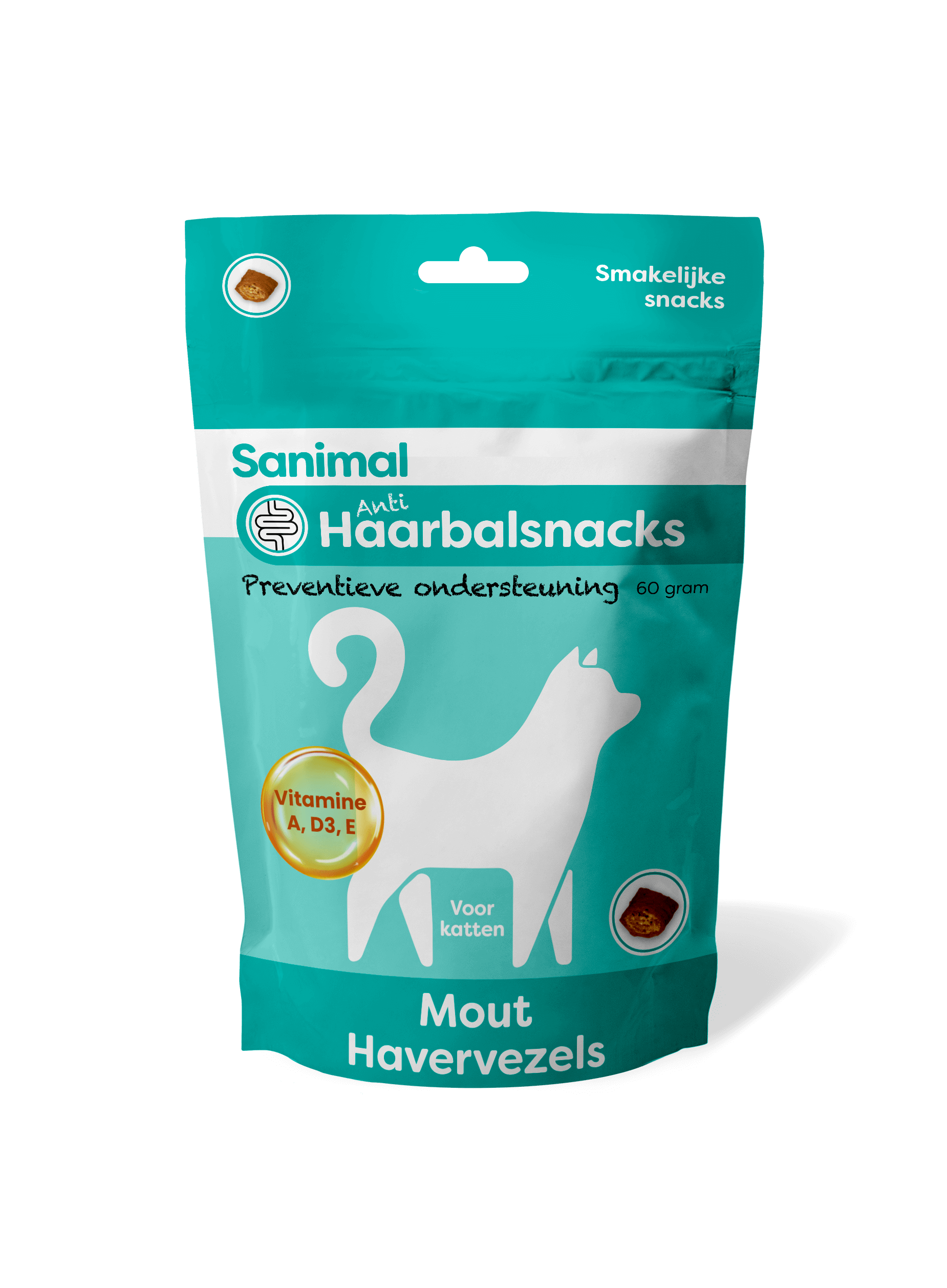 Sanimal anti-Haarbalsnacks voor katten bij Emax
