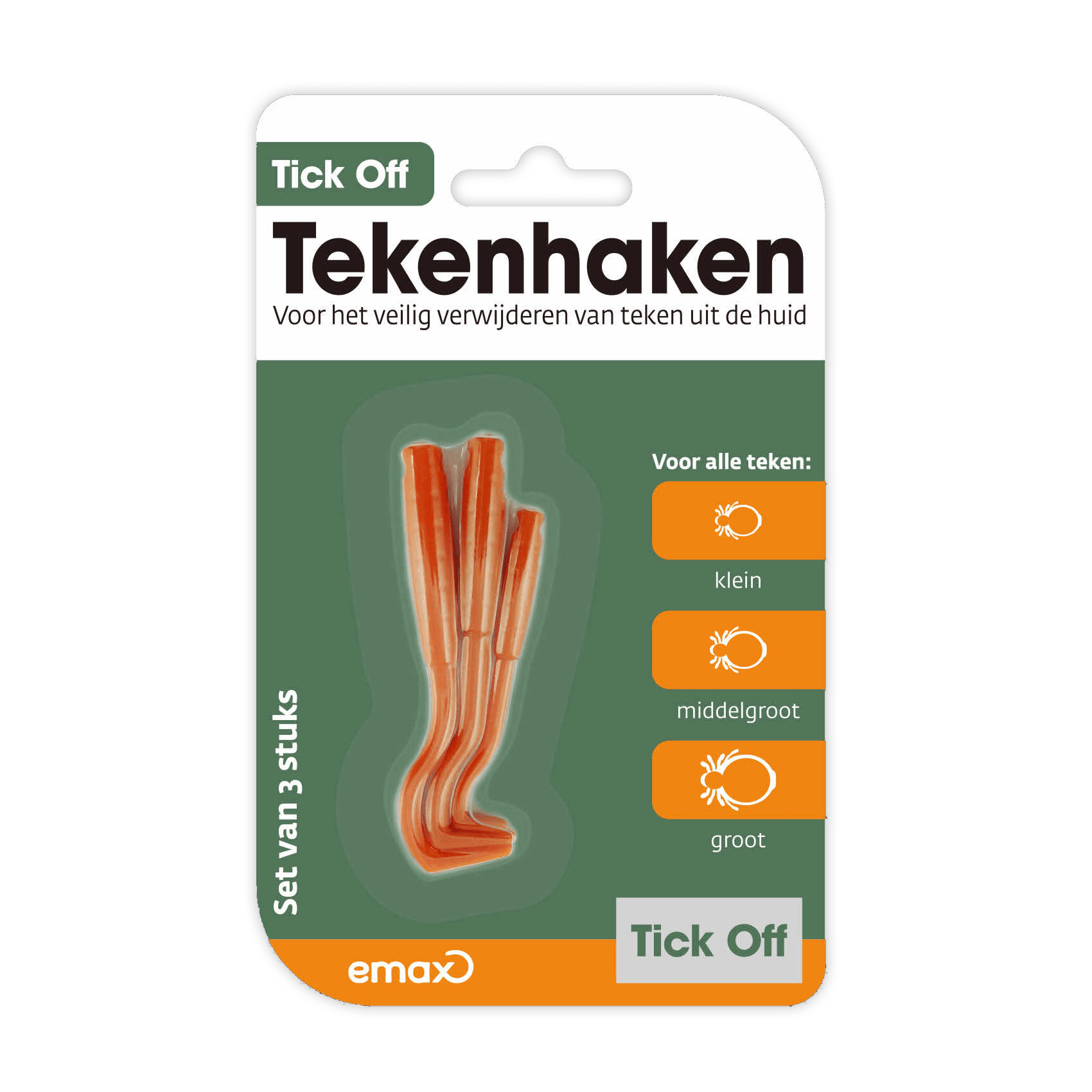 Tick Off Tekenhaken Set, voor het veilig verwijderen van teken - Emax.nl