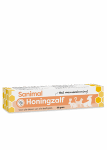 Sanimal Honingzalf met manukahoning. Voor honden, katten, konijnen en andere kleine huisdieren