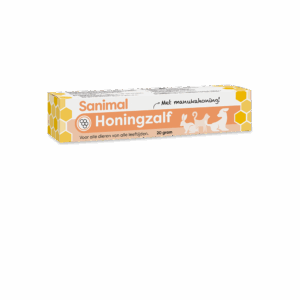 Sanimal Honingzalf met manukahoning. Voor honden, katten, konijnen en andere kleine huisdieren