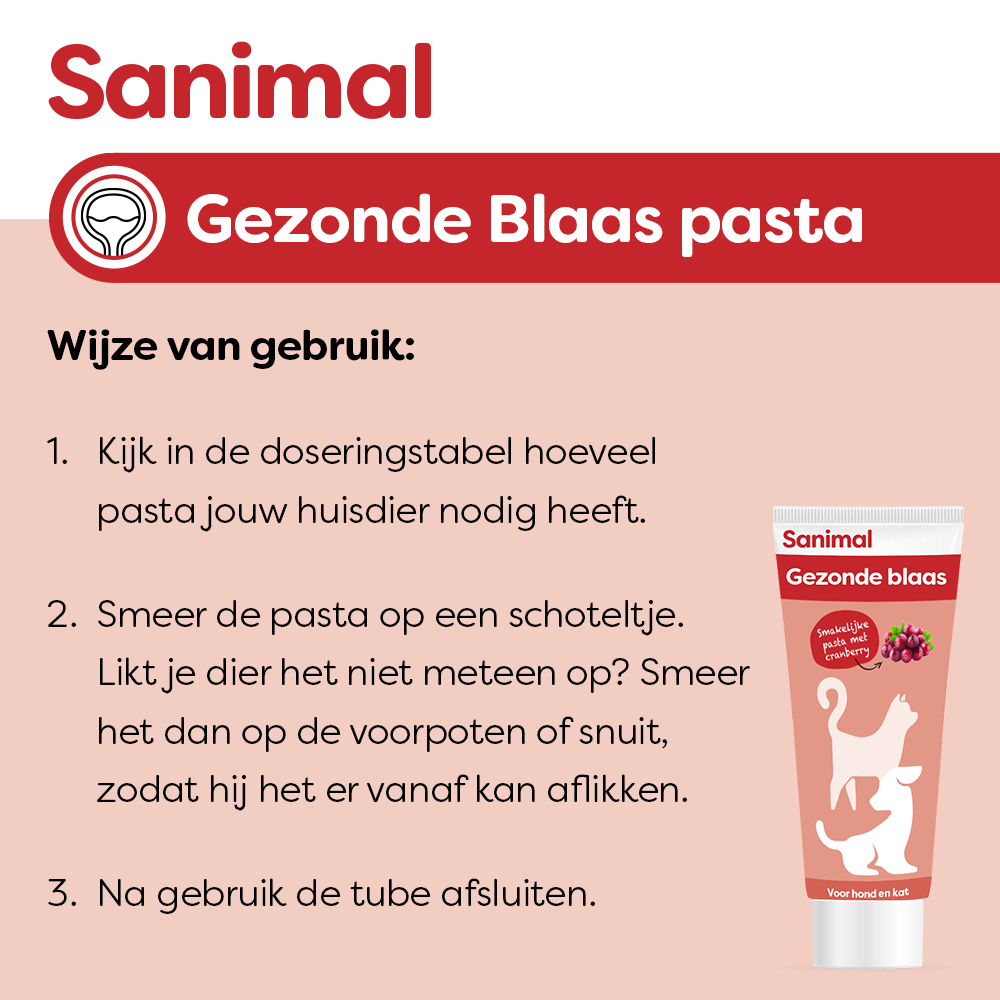 Sanimal Gezonde Blaas pasta voor honden en katten - www.emax.nl