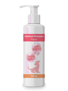 Sanimal Puppy Shampoo is extra mild voor puppy’s en verzorgt de beschermende huidbarrière. www.emax.nl