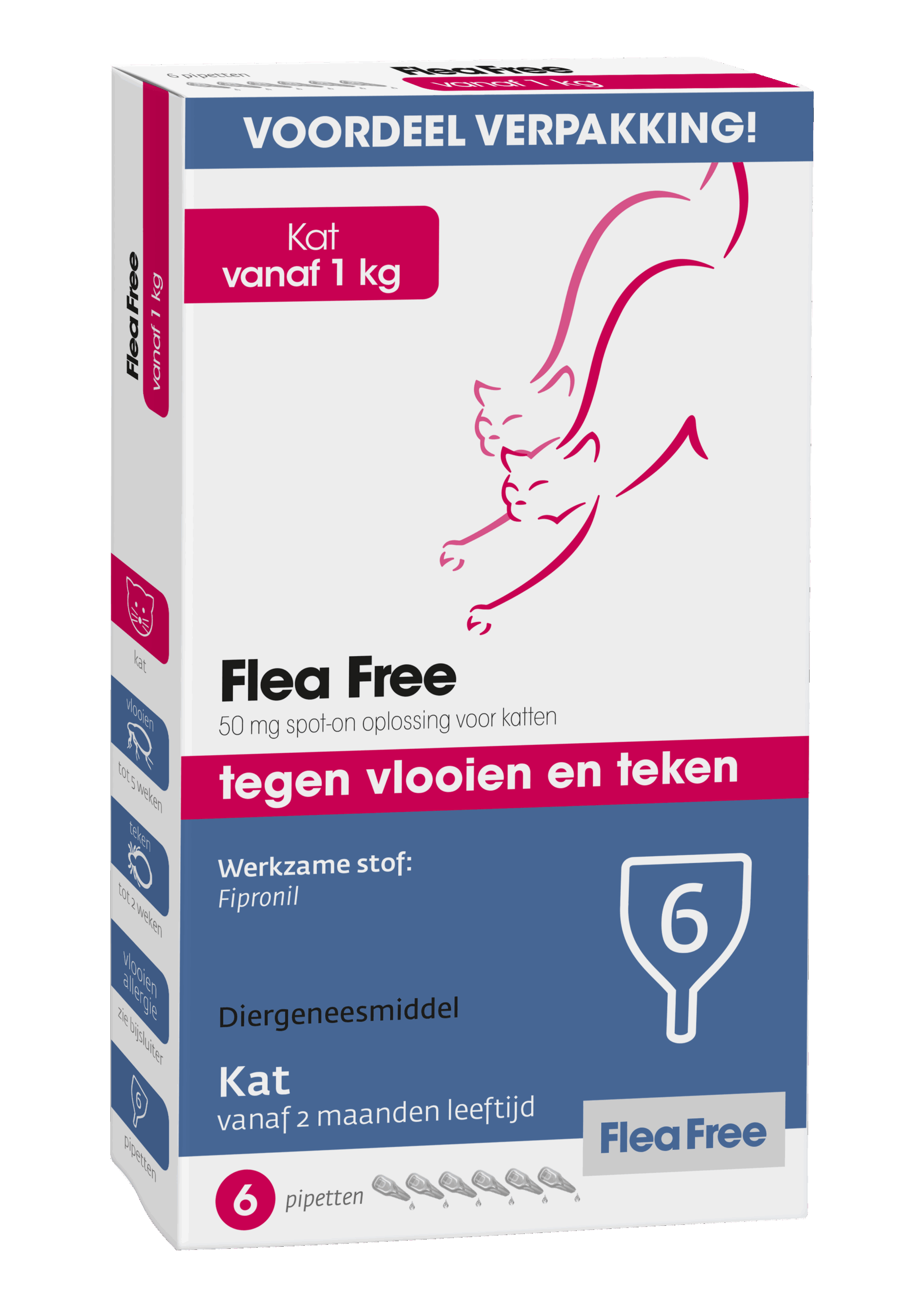Flea Free spot-on kat 6 pipetten van Emax