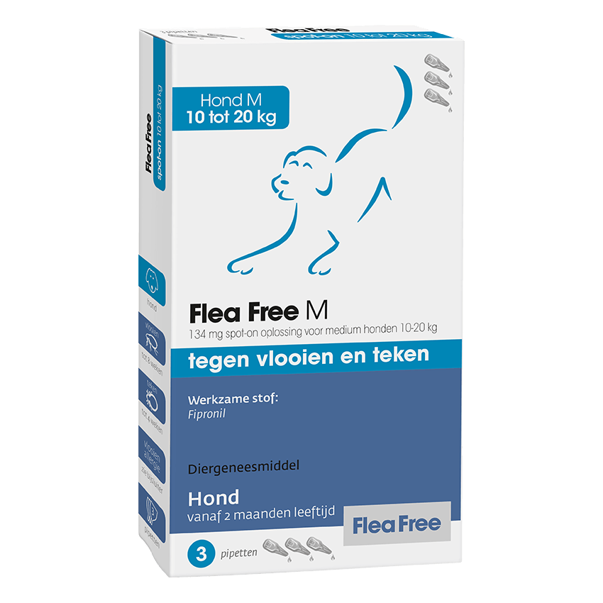 Flea Free spot-on hond 3 pipetten van Emax